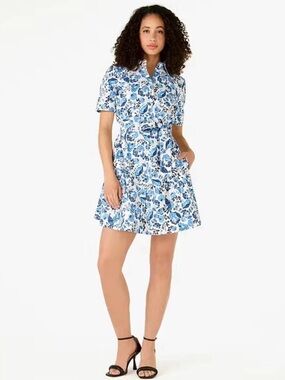 Kate Spade Peacock Floral Shirt Dress NWT